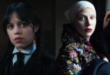 Jenna Ortega in 'Wednesday' and Lady Gaga (Image: Netflix and Vogue)