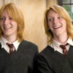 Oliver and James Phelps as the Weasley twins (Image: Warner Bros)