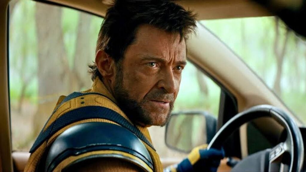 Hugh Jackman in the car scene in 'Deadpool and Wolverine (Image: Marvel)