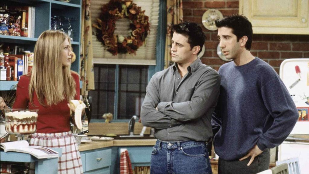 Rachel, Ross and Joey in 'Friends' (Image: NBC)