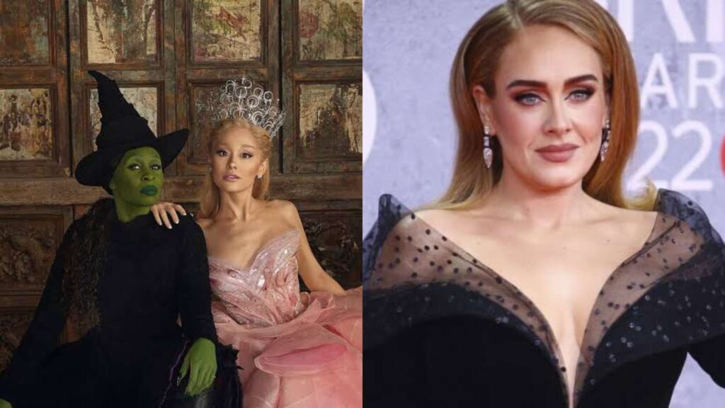 'Wicked' and Adele (Image: Universal Pictures and AP)