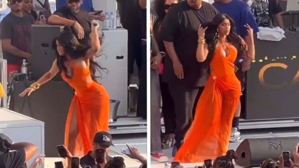 Cardi B getting an object thrown at her in a concert (Image: X)