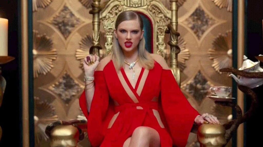 Taylor Swift in the music video for 'Look What You Made Me Do' (Image: Youtube)