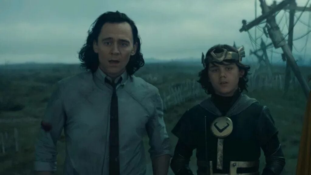 Tom Hiddleton as Loki and Jack Veal as Young Loki (Image: Marvel)