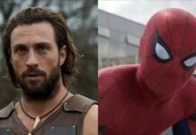 Aaron Taylor-Johnson in 'Kraven The Hunter' and Tom Holland as Spider-Man (Image: Sony, Marvel)