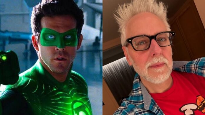 Ryan Reynolds as Green Lantern and James Gunn (Image: Warner Bros, instagram @jamesgunn)