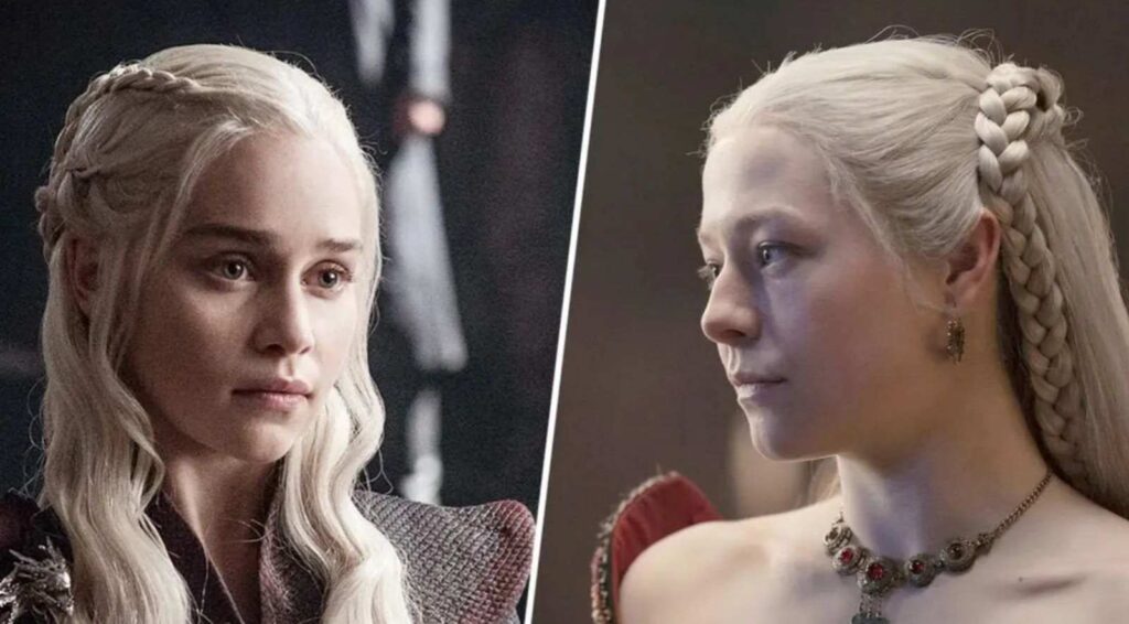 Emma D'Arcy in 'House Of The Dragon' and Emilia Clarke in 'Game Of Thrones' (Image: WarnerBros)