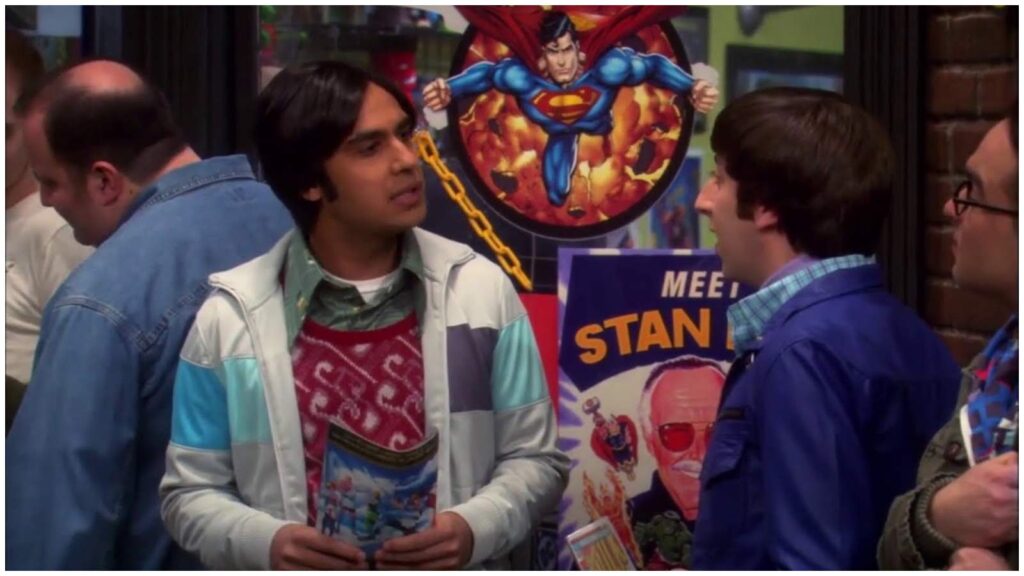 Raj at Comic book store 