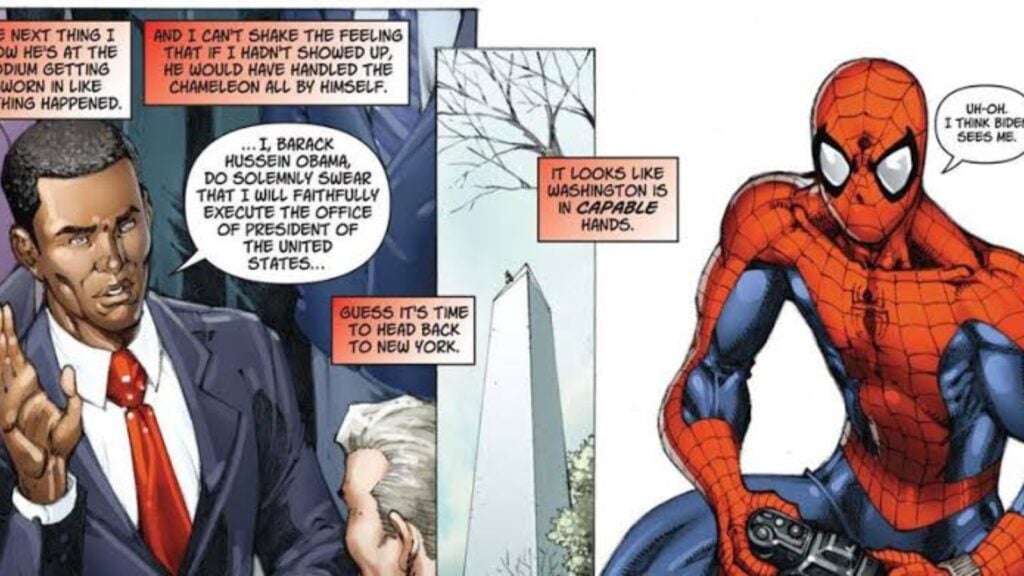 Barack Obama and Spider-Man (Image: Marvel)