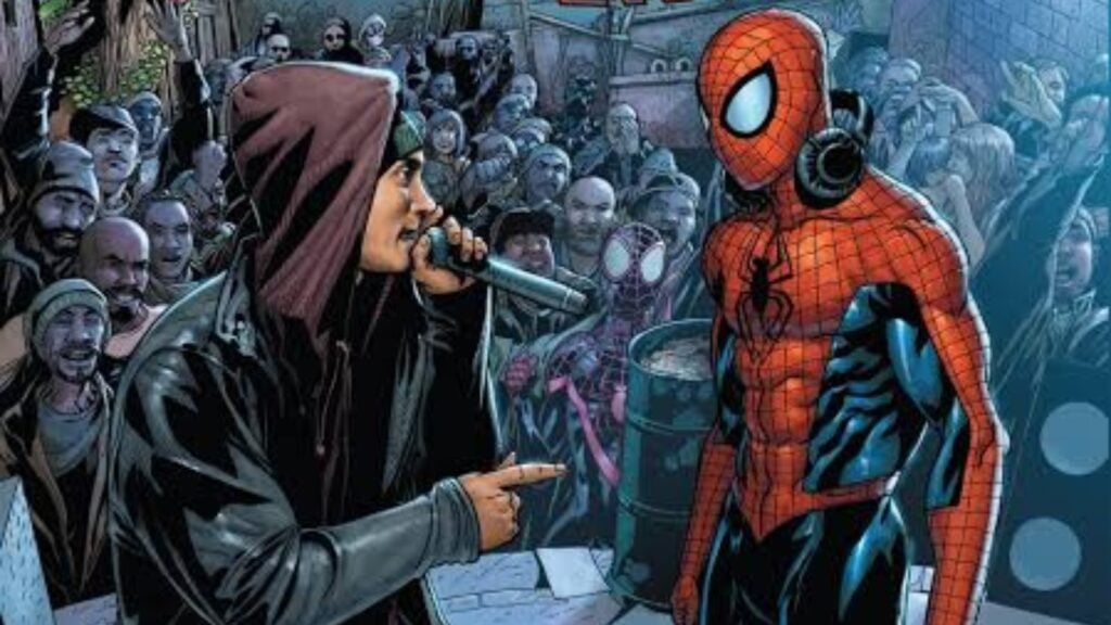 Eminem and Spider-Man (Image: Marvel)