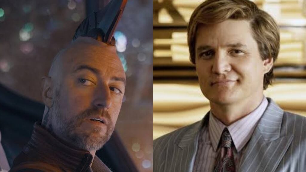 Sean Gunn in 'Guardians of the Galaxy' and Pedro Pascal as Maxwell (Image: Warner Bros)