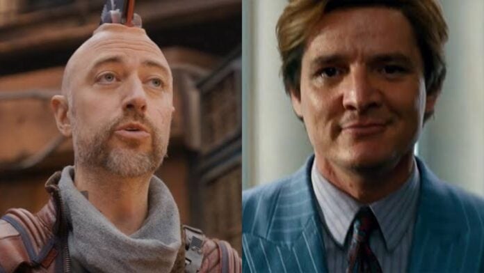 Sean Gunn in 'Guardians of the Galaxy' and Pedro Pascal as Maxwell (Image: Warner Bros)