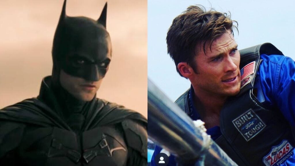 Robert Pattinson as Batman and Scott Eastwood (Image: Warner Bros, instagram @scotteastwood)