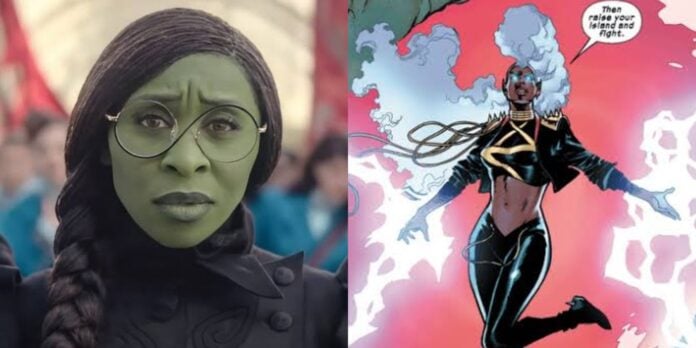 Cynthia Ervio in 'Wicked' and Storm in the comics (Image: Marvel)