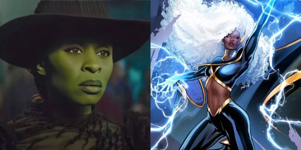 Cynthia Ervio in 'Wicked' and Storm in the comics (Image: Marvel)