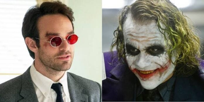 Charlie Cox as Daredevil and Heath Ledger as The Joker (Image: Marvel, Warner Bros)