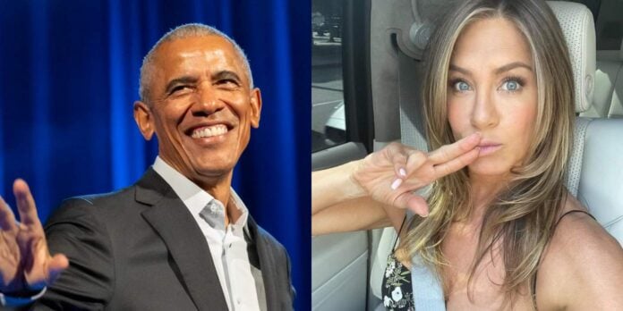 (L) Barack Obama, and (R) Jeniffer Aniston (Image: AP and Instagram/@jenniferaniston)