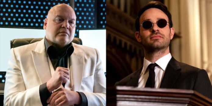 Vincent D'Onofrio as Kingpin and Charlie Cox as Daredevil (Image: Marvel)