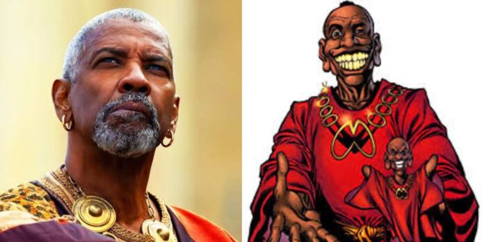 Denzel Washington in 'Gladiator 2' and Achebe (Image: Paramount pictures, Marvel)