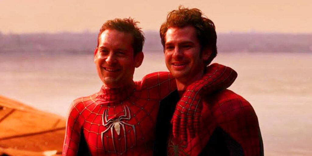 Andrew Garfield and Tobey Maguire as Spider-Men (Image: Marvel)