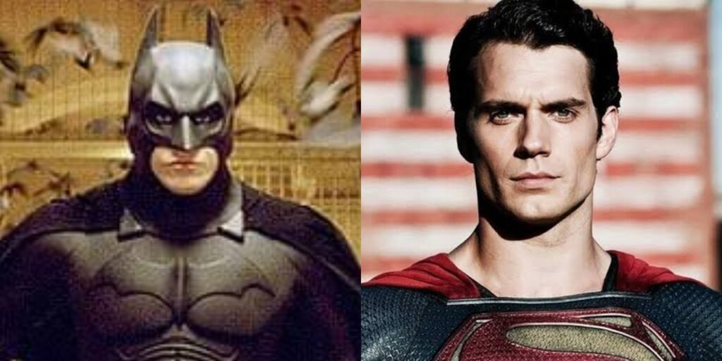 Christian Bale as Batman and Henry Cavill as Superman (Image: Warner Bros)