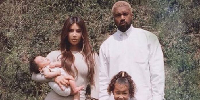 Kim Kardashian and Ye with their kids (Image: instagram @kimkardashian)