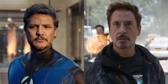Pedro Pascal as Reed and Robert Downey Jr. as Tony Stark (Image: Marvel)