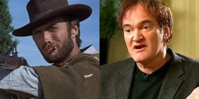 Clint Eastwood in 'The good, the bad, and the ugly' and Quentin Tarantino (Image: Produzioni Europee Associati, Channel 4)
