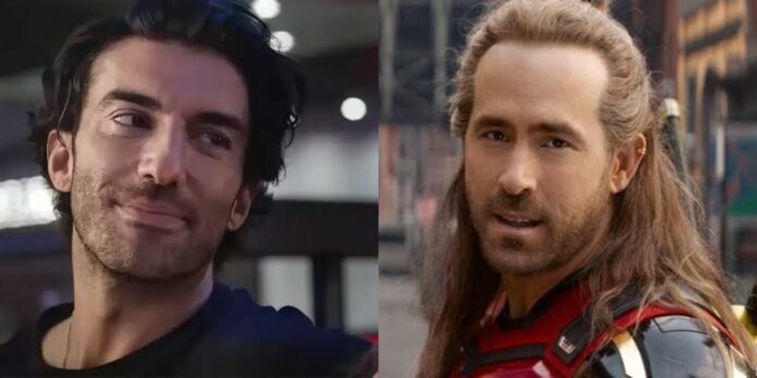 Justin Baldoni in 'It ends with us' and Ryan Reynolds as Nicepool (Image: Marvel)