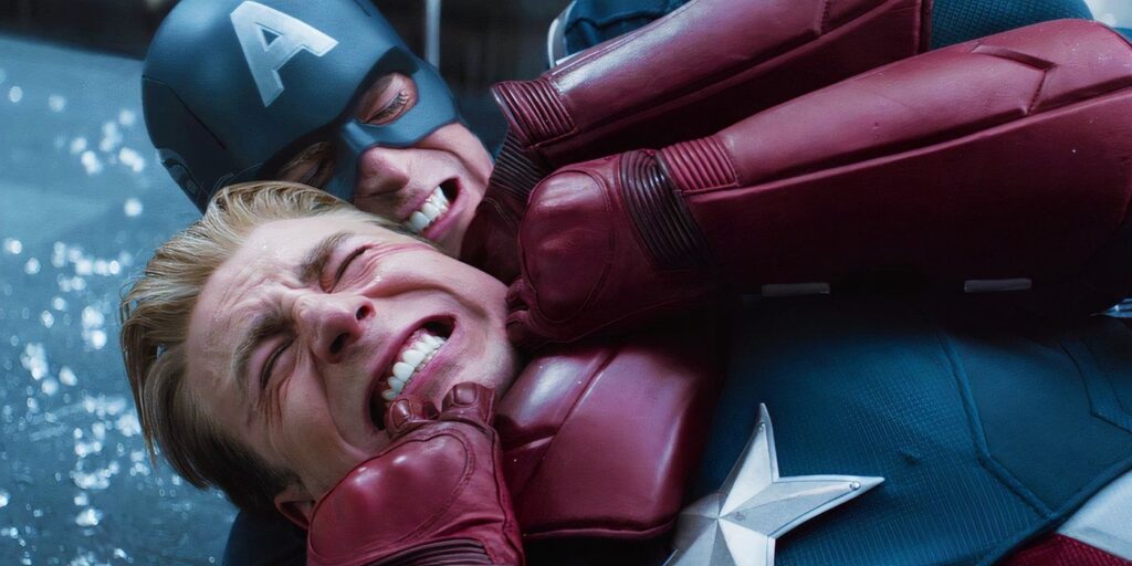Captain America fighting himself (Image: Marvel)