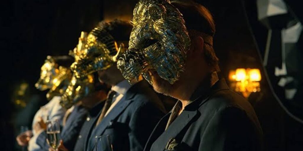 The VIP's in 'Squid Game' (Image: Netflix)