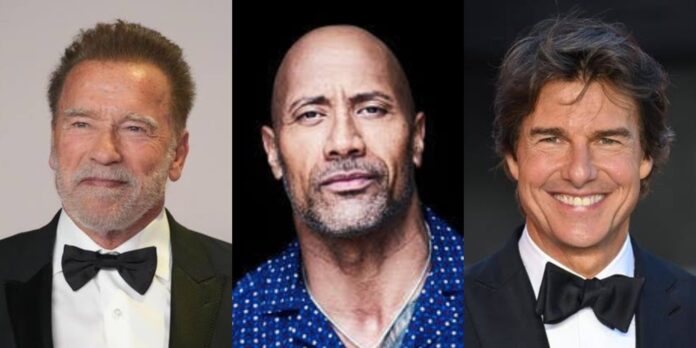 Arnold Schwarzenegger, Dwayne Johnson, and Tom Cruise (Image: Forbes)