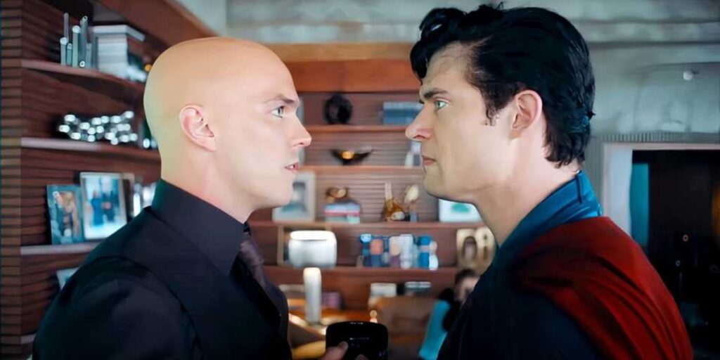 Nicholas Hoult as Lex Luthor and David Corenswet as Superman (Image: Warner Bros.)