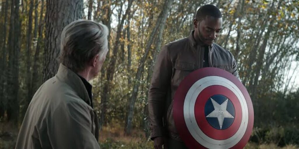 Chris Evans as Steve Rogers and Anthony Mackie as Sam Wilson (Image: Marvel)