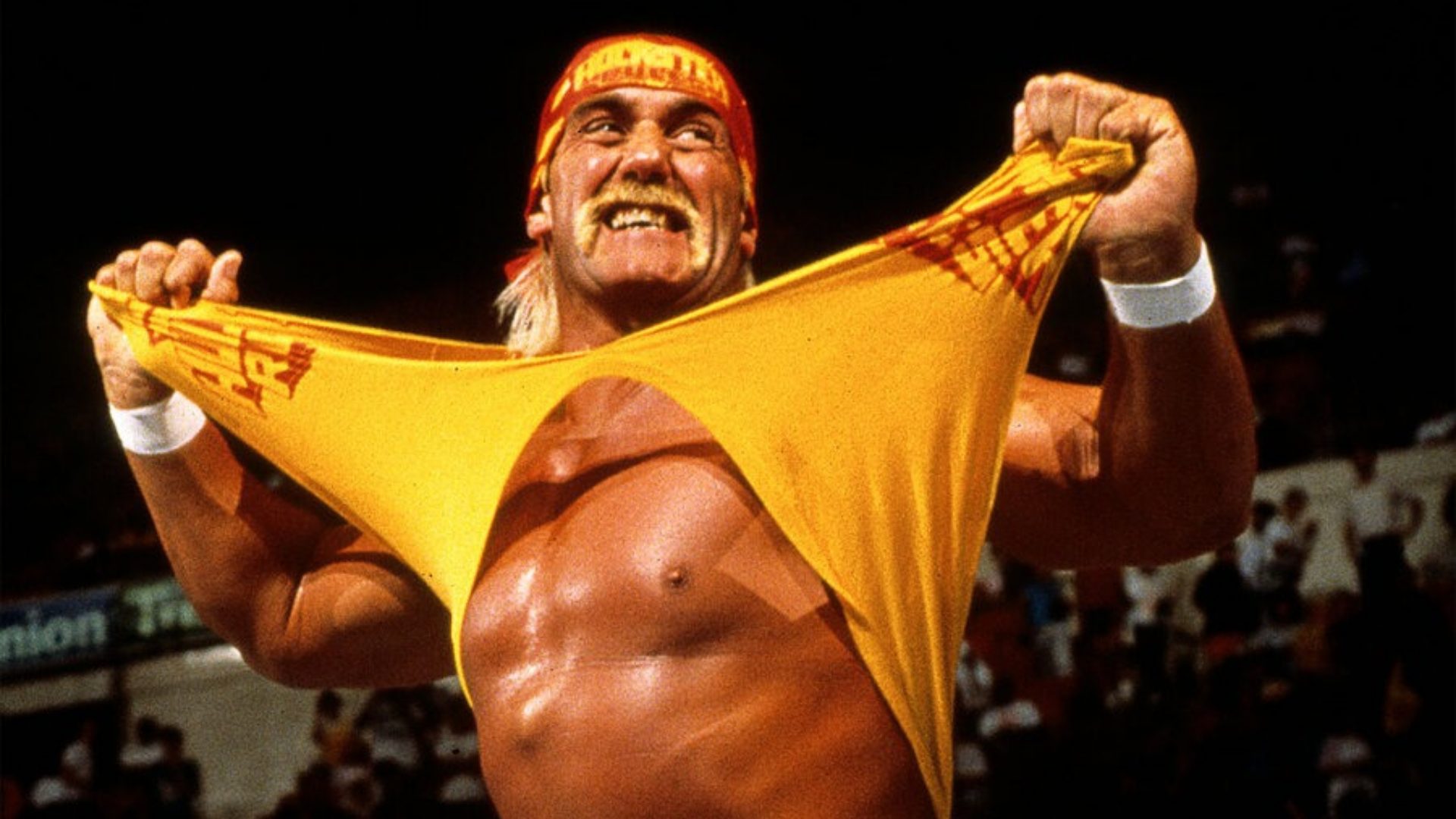 12. The "Hulkster's" Look: Bandana, Mustache, and Yellow & Red