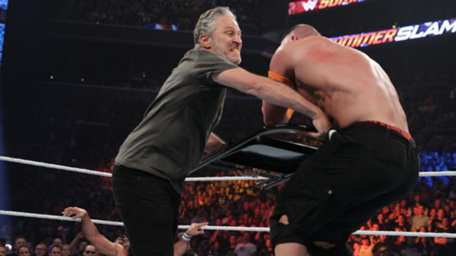 11. Jon Stewart turned heel at Summerslam 2015