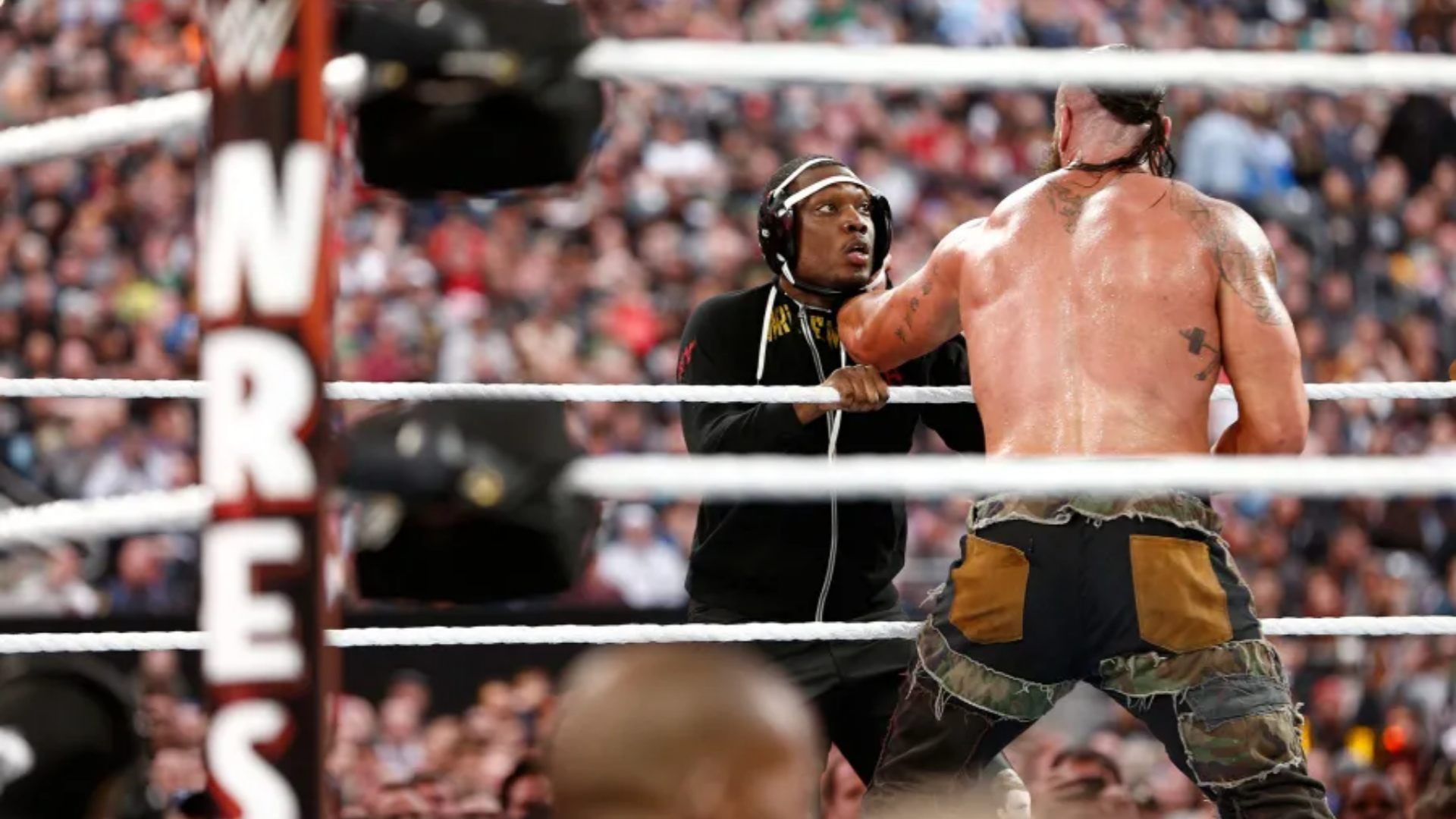 22. Michael Che and Colin Jost faced a monster's wrath at WrestleMania 35