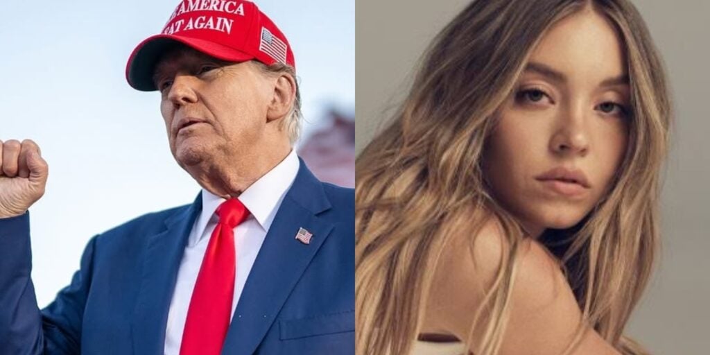 Donald Trump and Sydney Sweeney (Image: American Eagle , instagram @sydneysweeney)