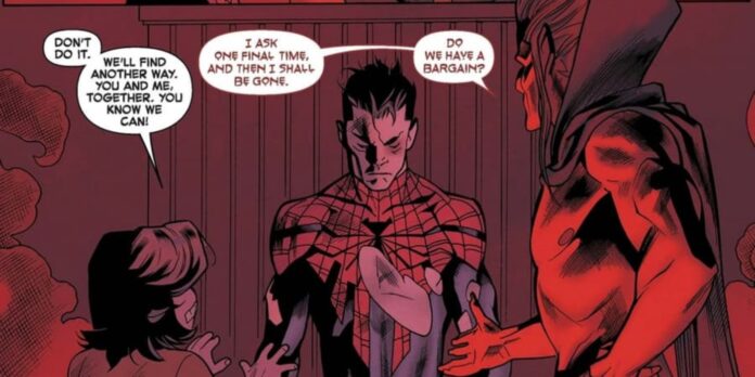 Spider-Man and Mephisto in 'One More Day' (Image: Marvel)
