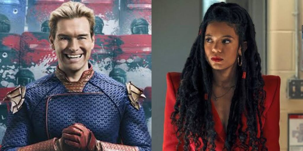 Homelander in 'The Boys' and Marie in 'Gen V' (Image: Amazon)