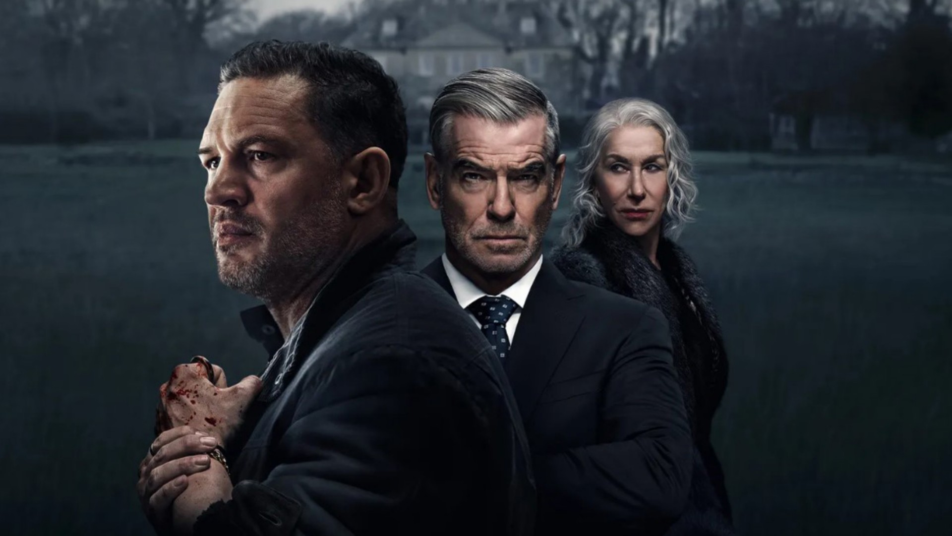 14. Tom Hardy, Pierce Brosnan, and Helen Mirren – ‘MobLand’