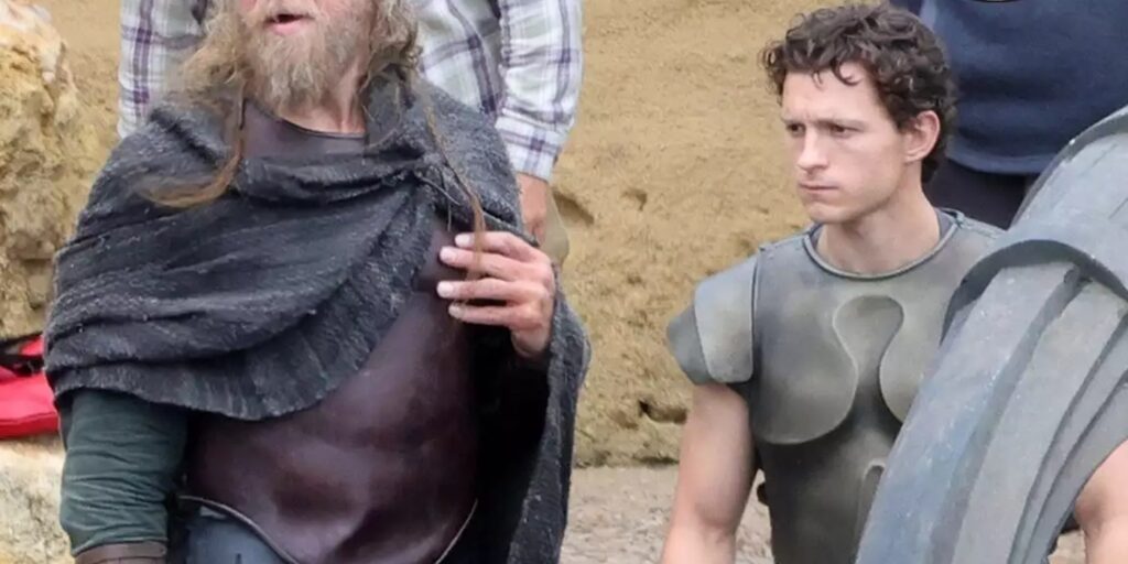 Tom Holland on 'The Odyssey's set (Image: People)