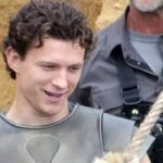 Tom Holland on 'The Odyssey's set (Image: People)