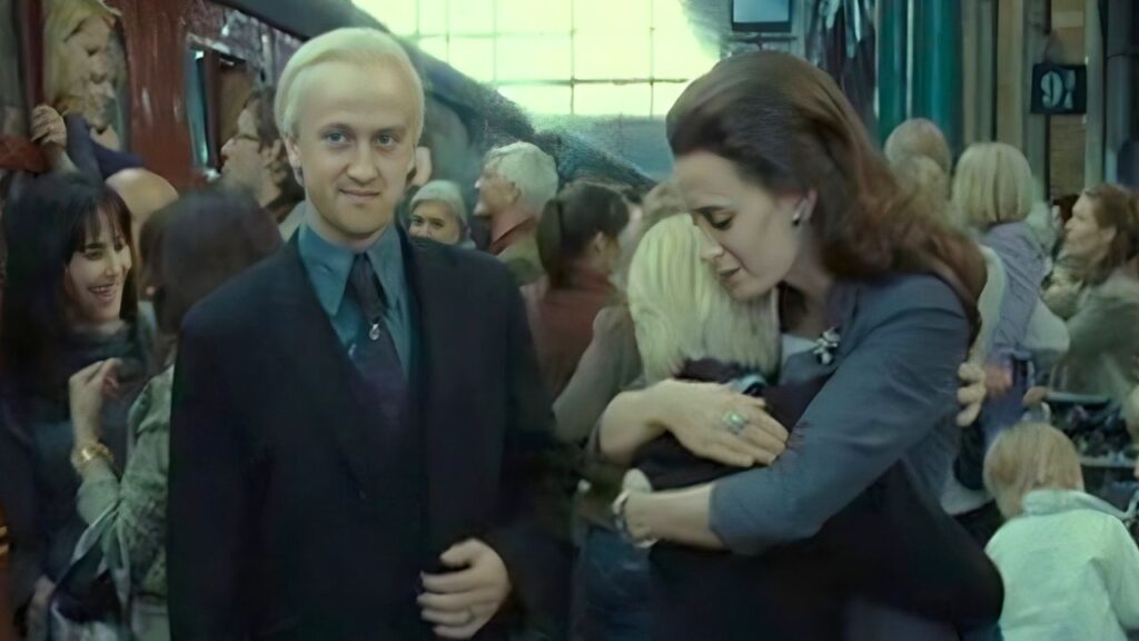 Draco Malfoy with his family