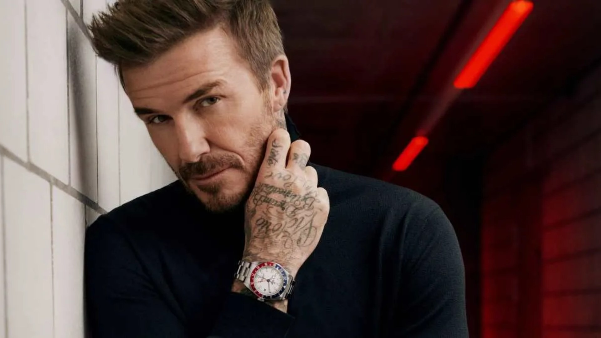 21) David Beckham - Tudor Black Bay Chrono Gold