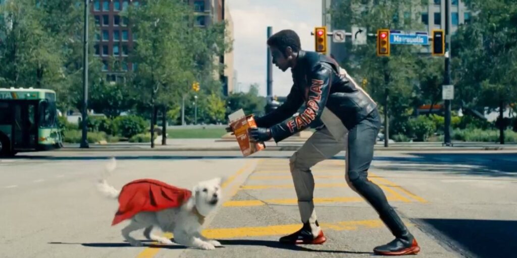 Mr. Terrific and Krypto in 'Superman' (Image: Warner Bros)