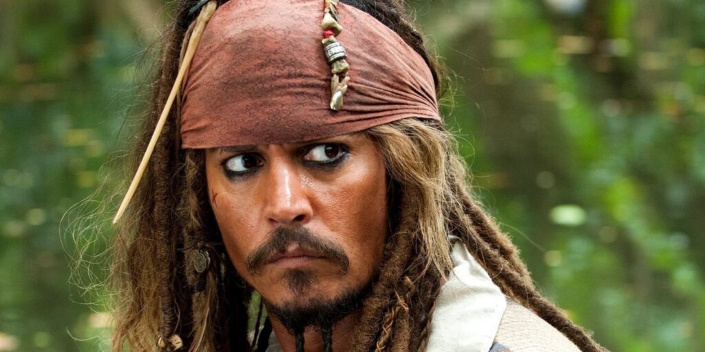 Johnny Depp as Captain Jack Sparrow in Pirates of the Caribbean
