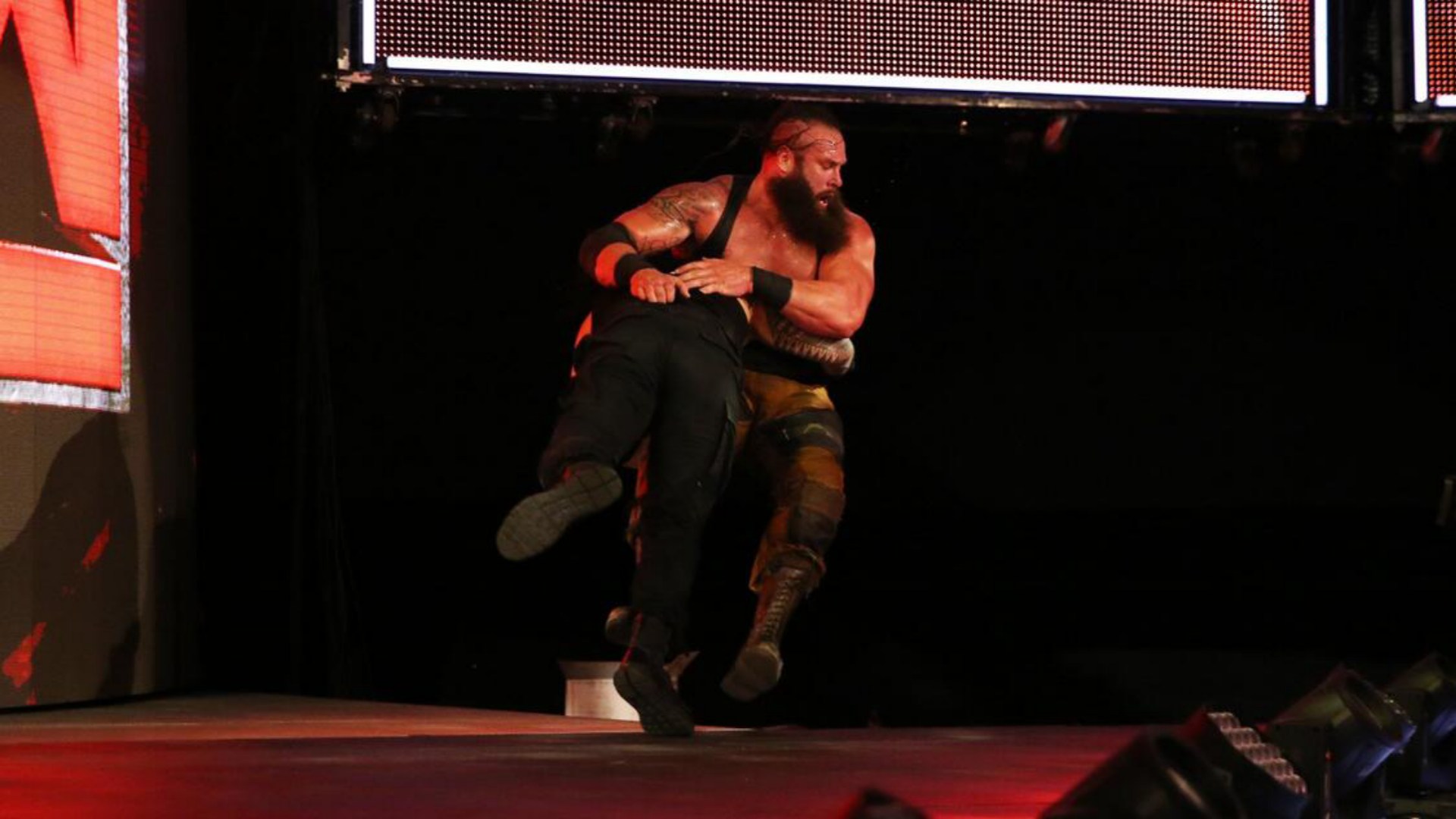 15. Roman Reigns spears Braun Strowman off the stage (Raw July 4, 2017)