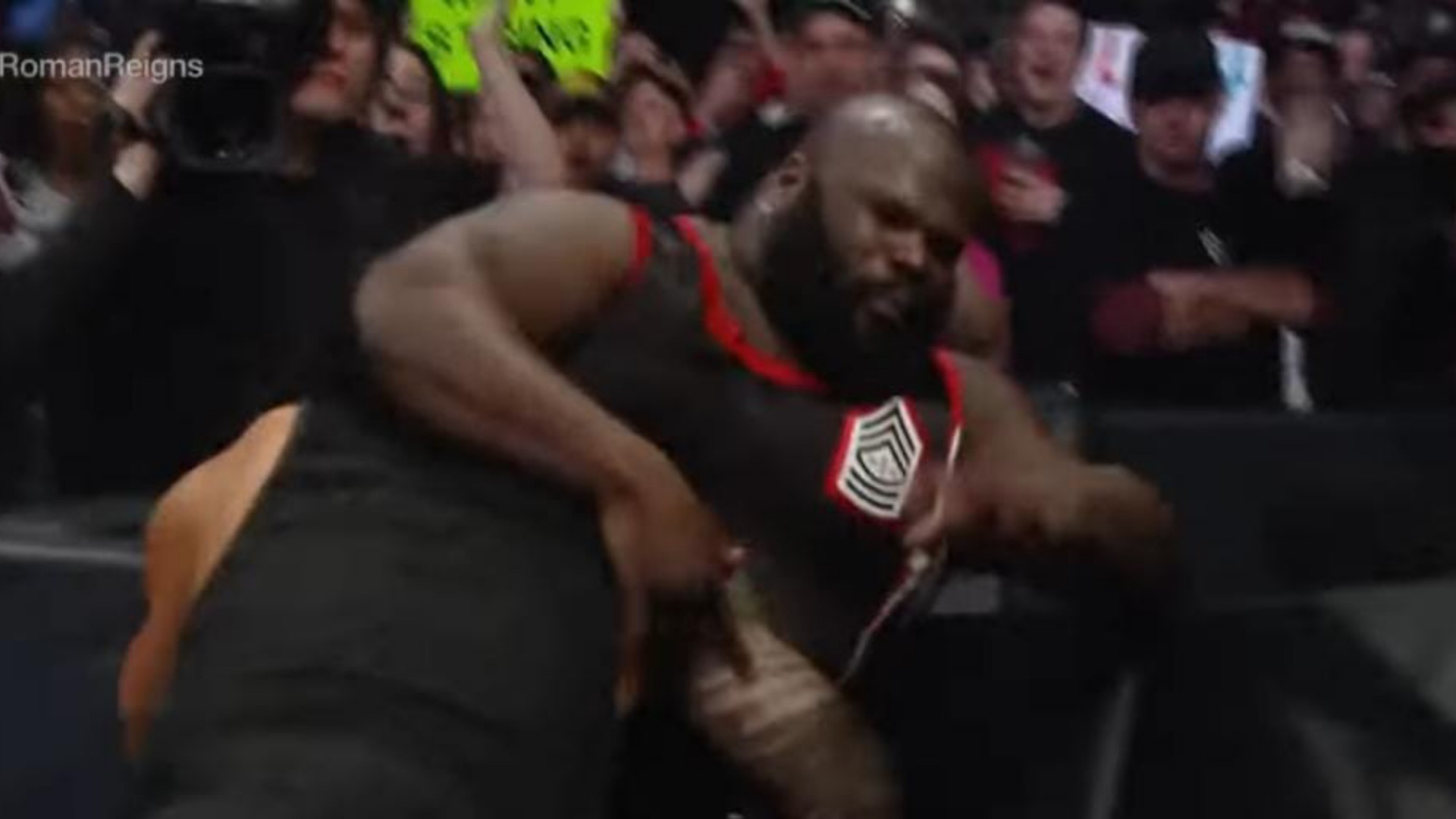 12. Roman Reigns spears Mark Henry through the barricade (SmackDown March 13, 2015)
