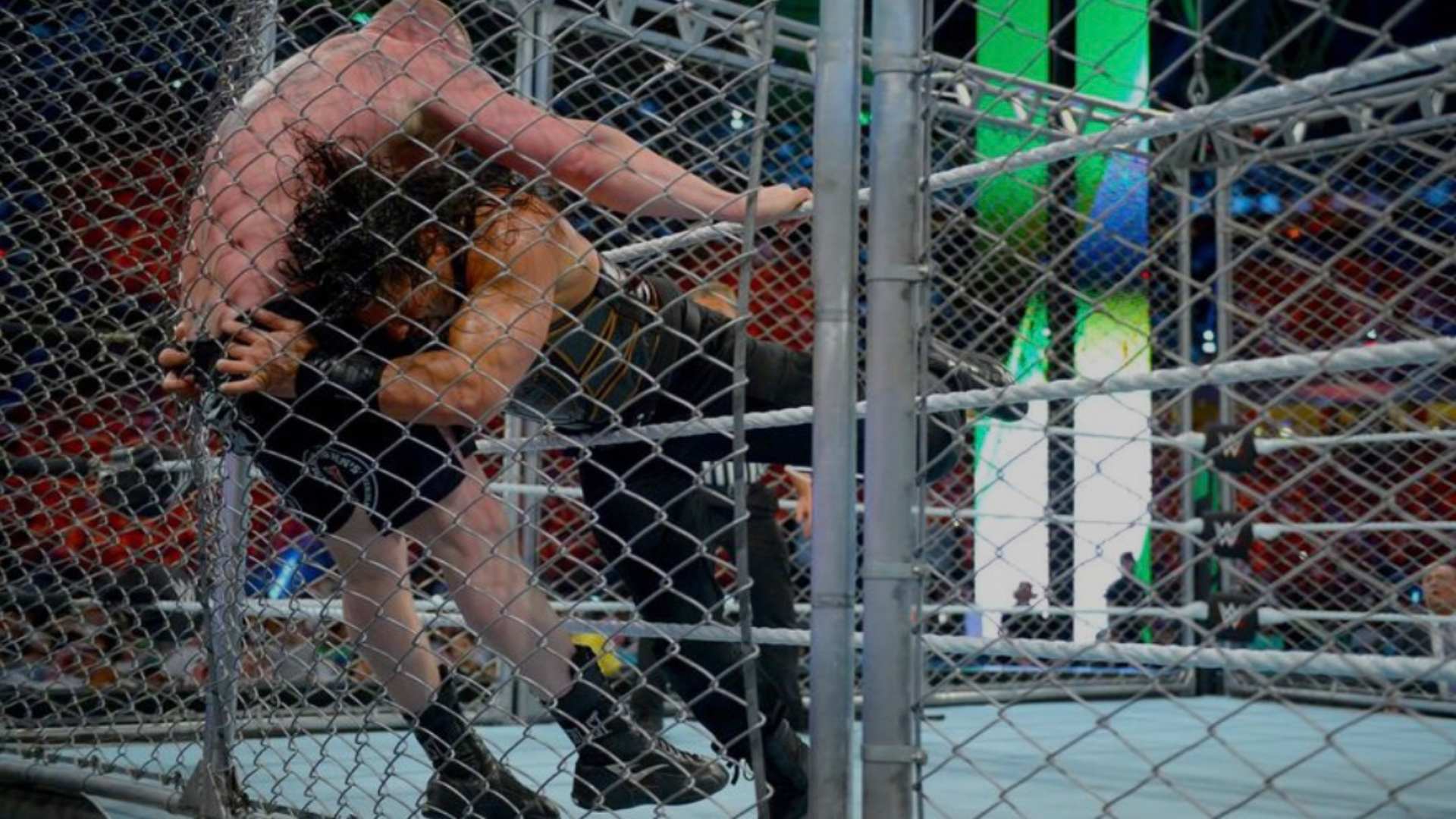 2.⁠ ⁠Roman Reigns Spears Brock Lesnar Through Cage (Greatest Royal Rumble, April 27, 2018)